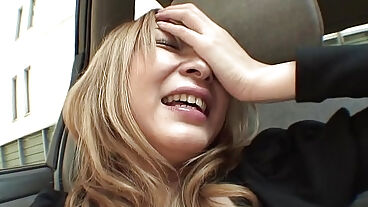 Japanese amateur brunette Nao is masturbating in the car